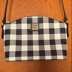 Dooney & Bourke Black and White Plaid Crossbody Bag